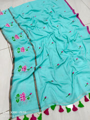 embroidery cotton saree