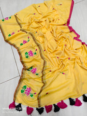 embroidery cotton saree
