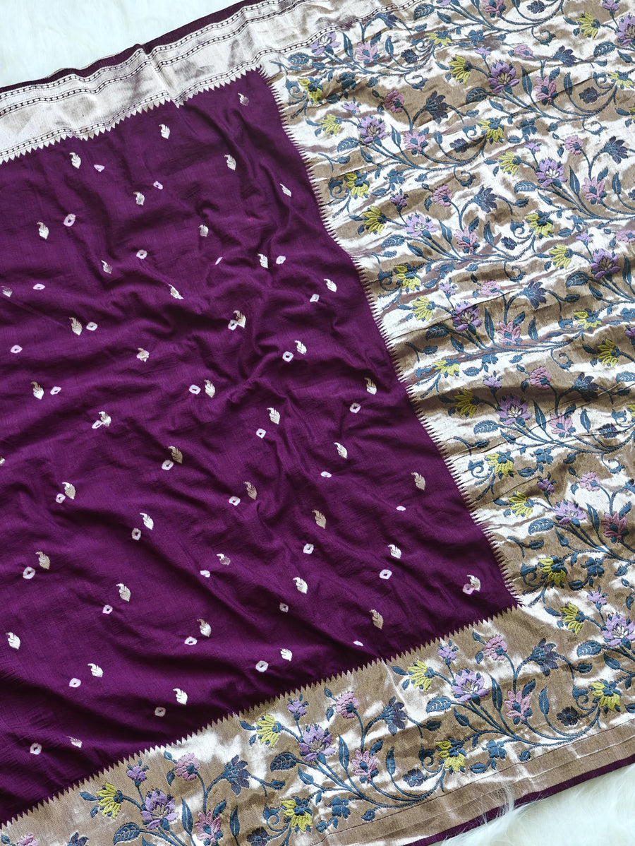 Pure viscose tussar silk saree