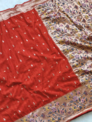 Pure viscose tussar silk saree