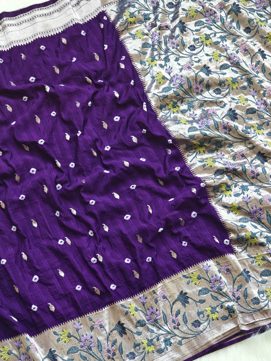 Pure viscose tussar silk saree
