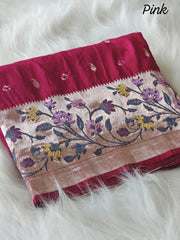 Pure viscose tussar silk saree