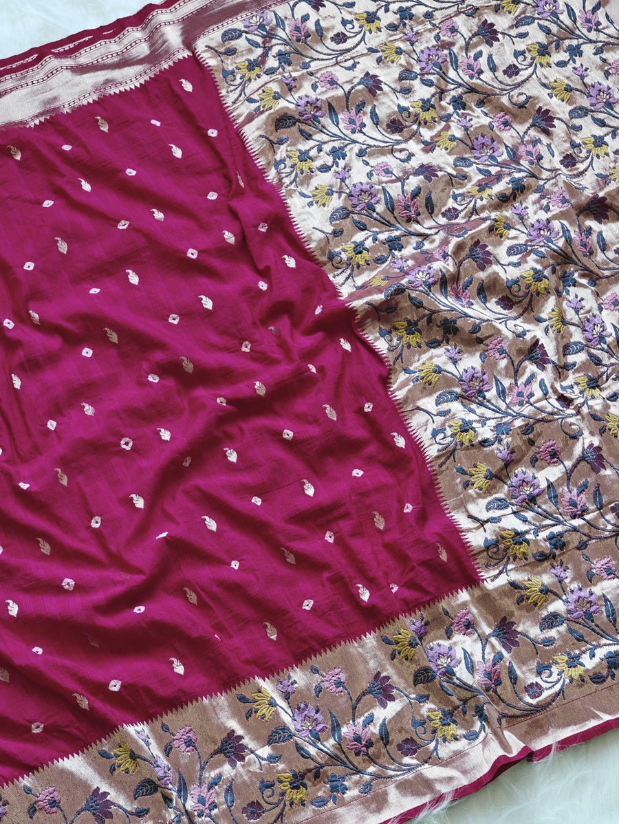 Pure viscose tussar silk saree