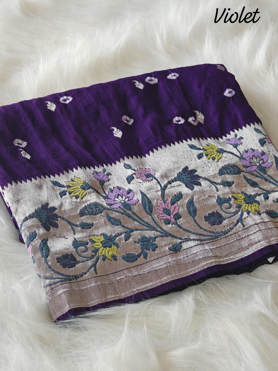 Pure viscose tussar silk saree