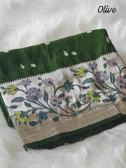 Pure viscose tussar silk saree