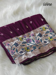 Pure viscose tussar silk saree