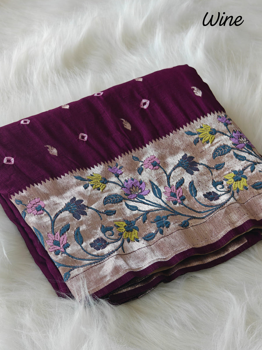 Pure viscose tussar silk saree