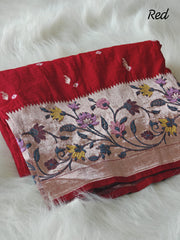Pure viscose tussar silk saree