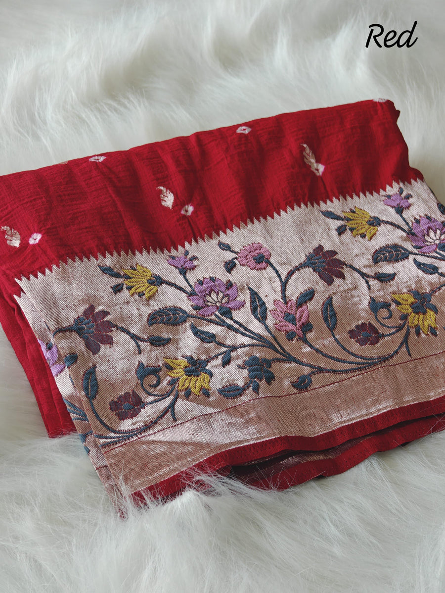 Pure viscose tussar silk saree