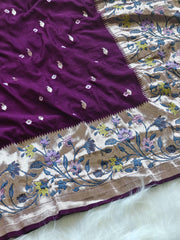 Pure viscose tussar silk saree