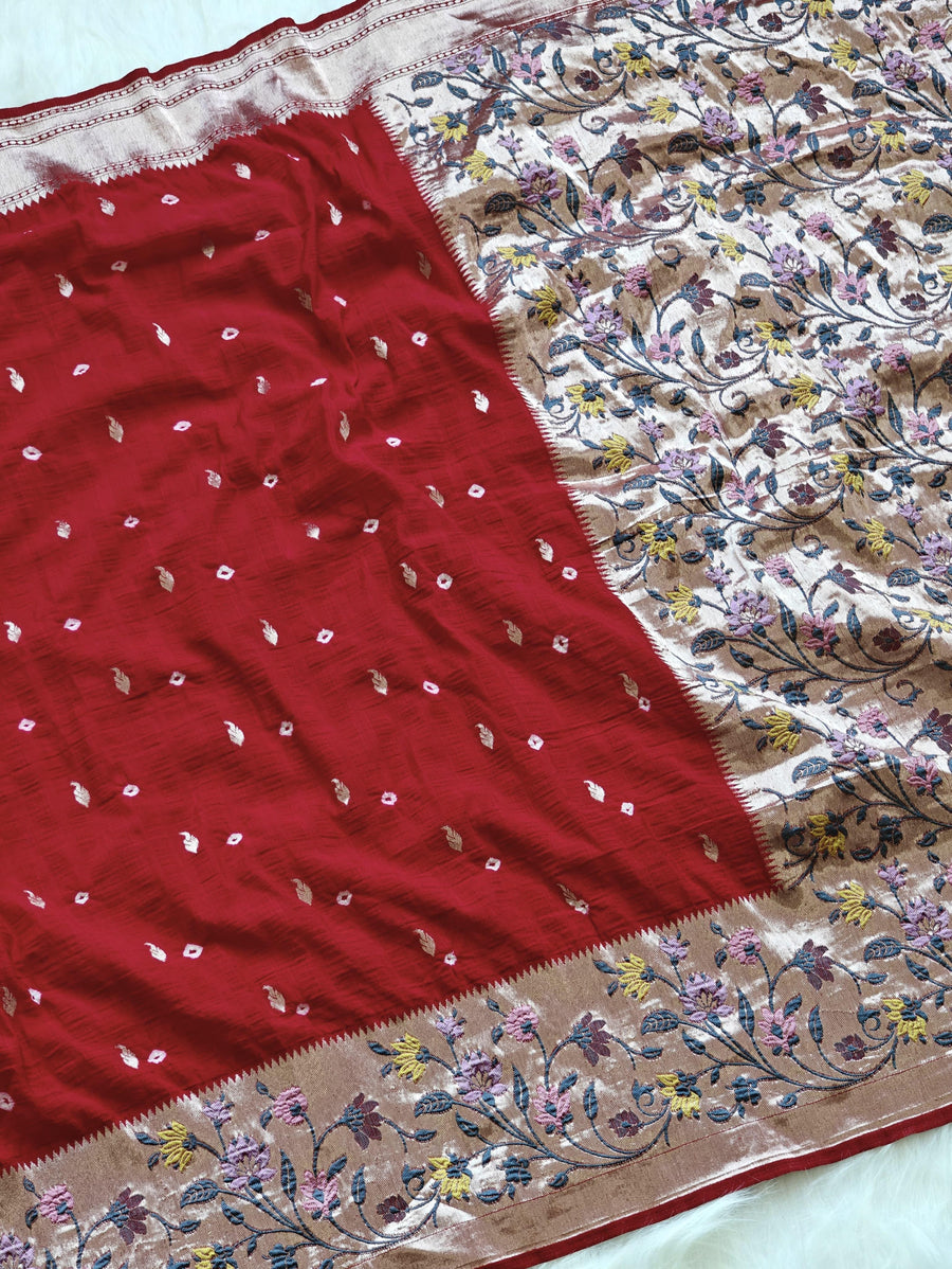 Pure viscose tussar silk saree