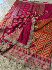 Banarasi handwoven katan georgette saree