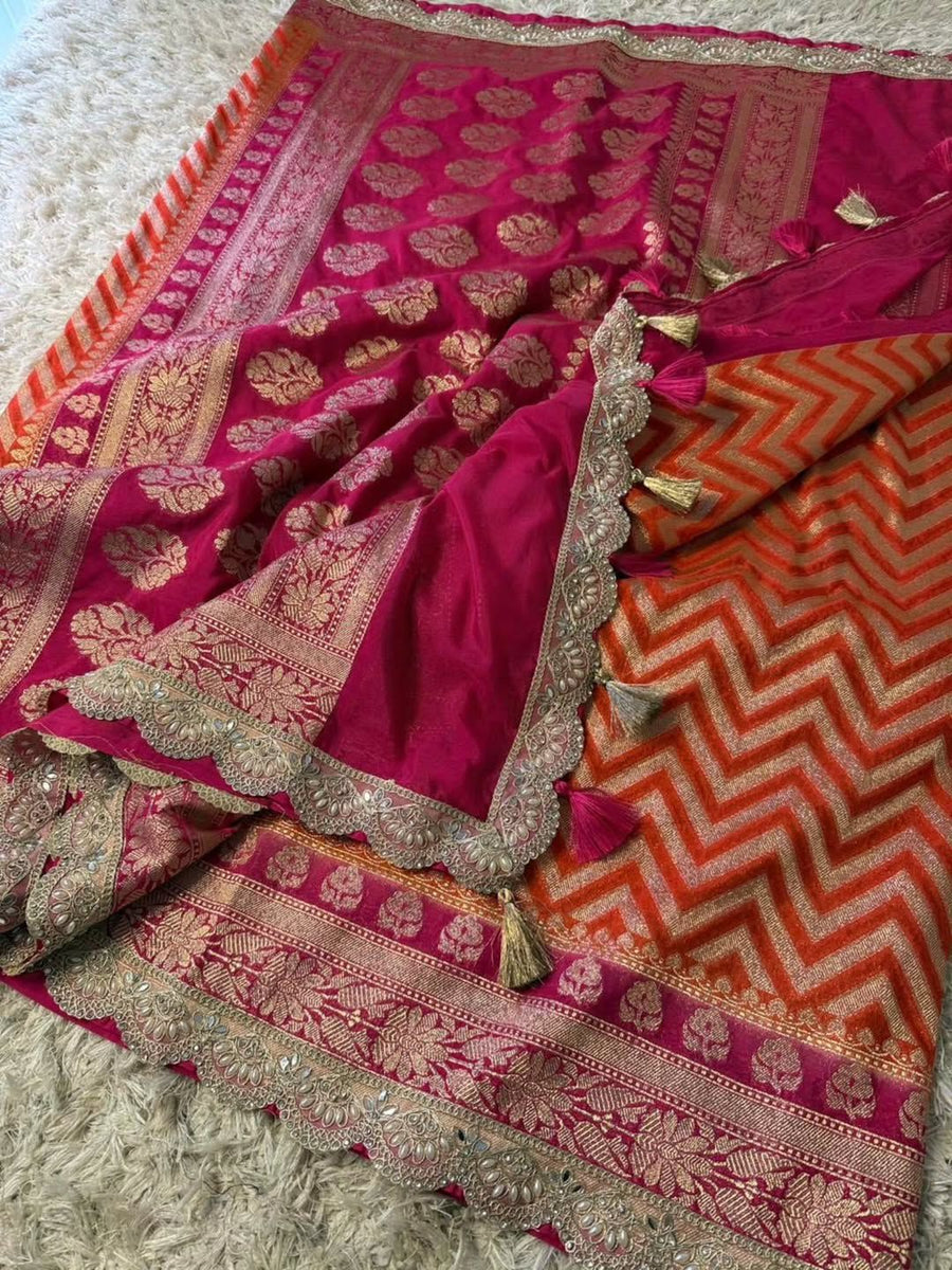 Banarasi handwoven katan georgette saree