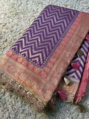 Banarasi handwoven katan georgette saree