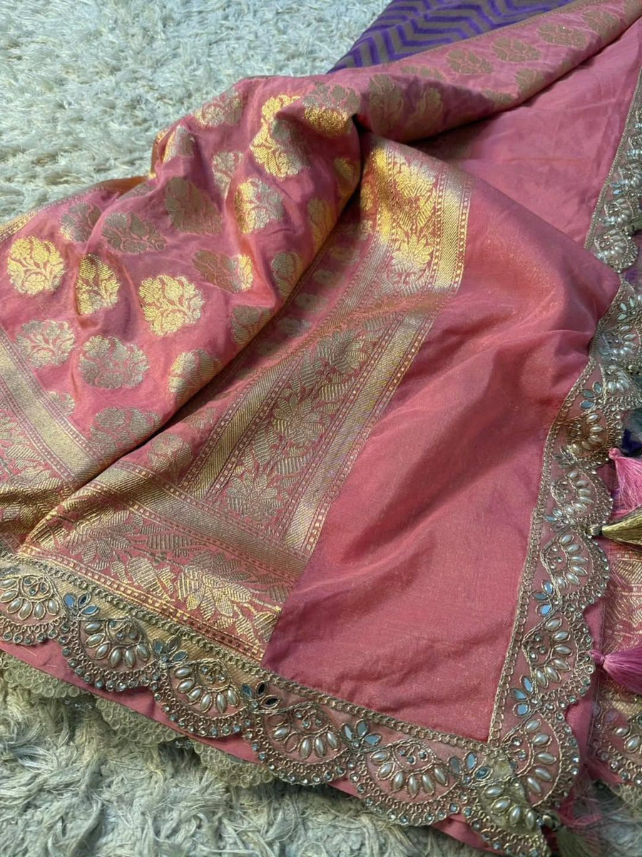 Banarasi handwoven katan georgette saree