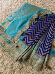 Banarasi handwoven katan georgette saree