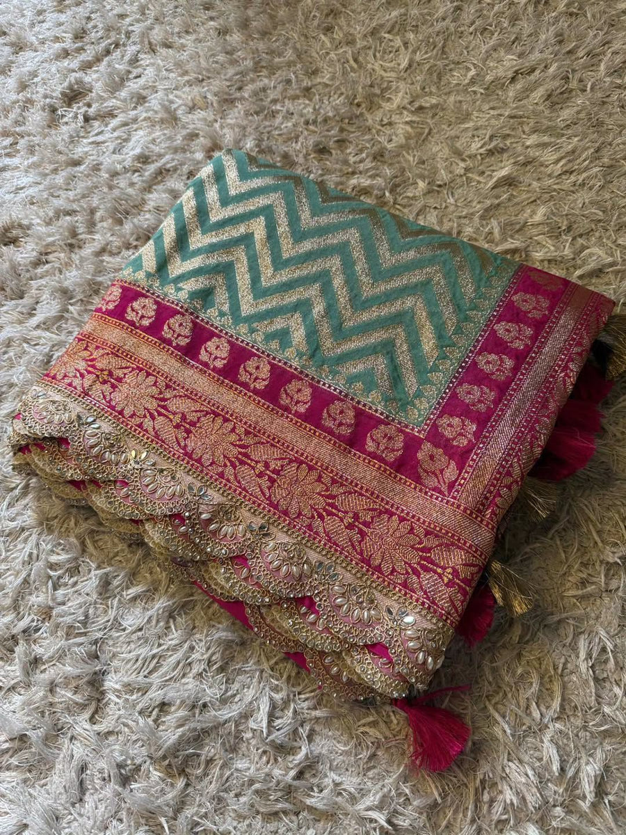 Banarasi handwoven katan georgette saree