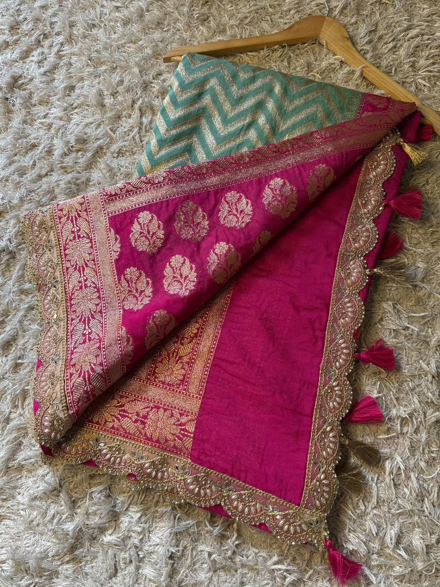 Banarasi handwoven katan georgette saree