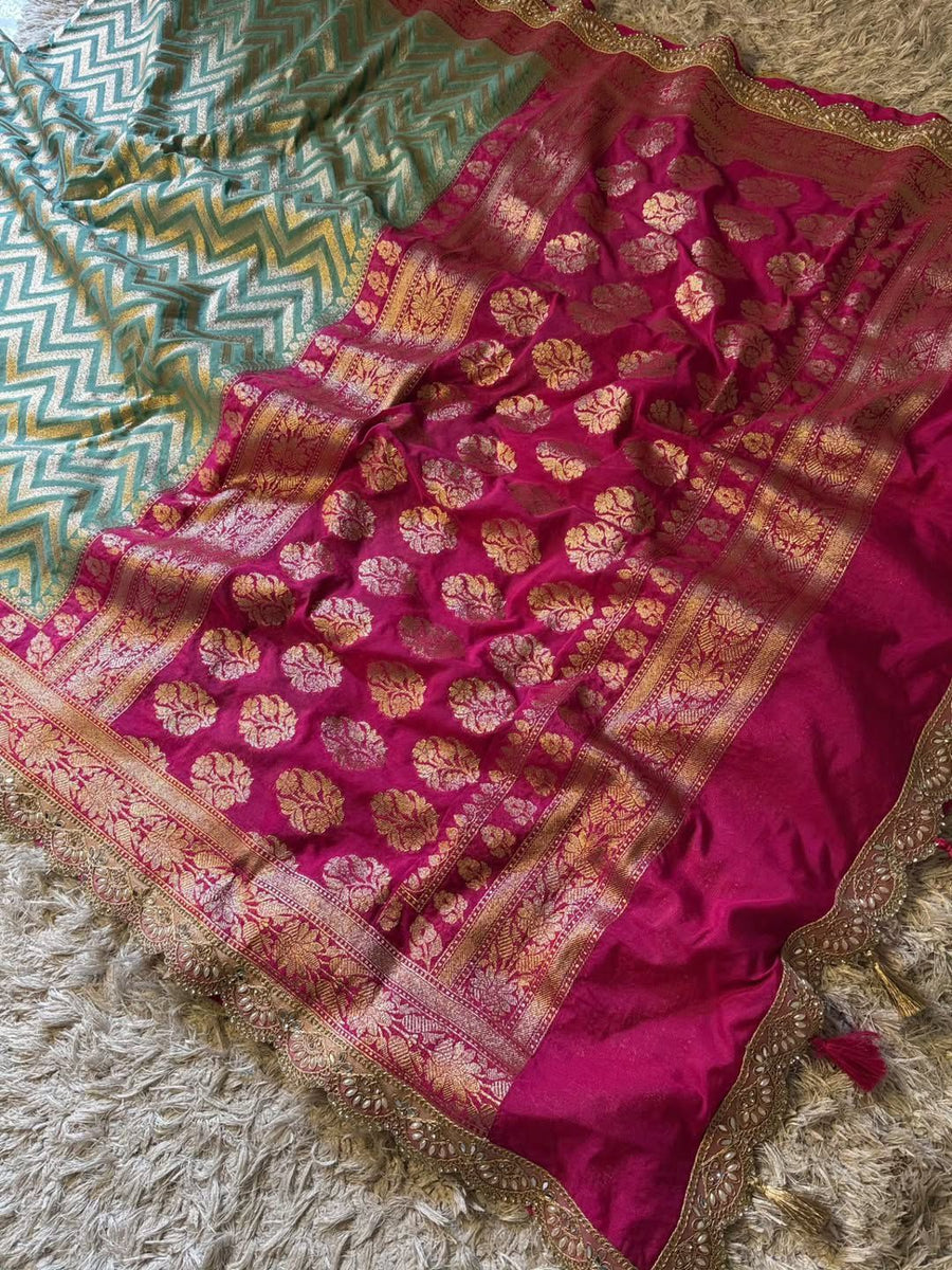 Banarasi handwoven katan georgette saree