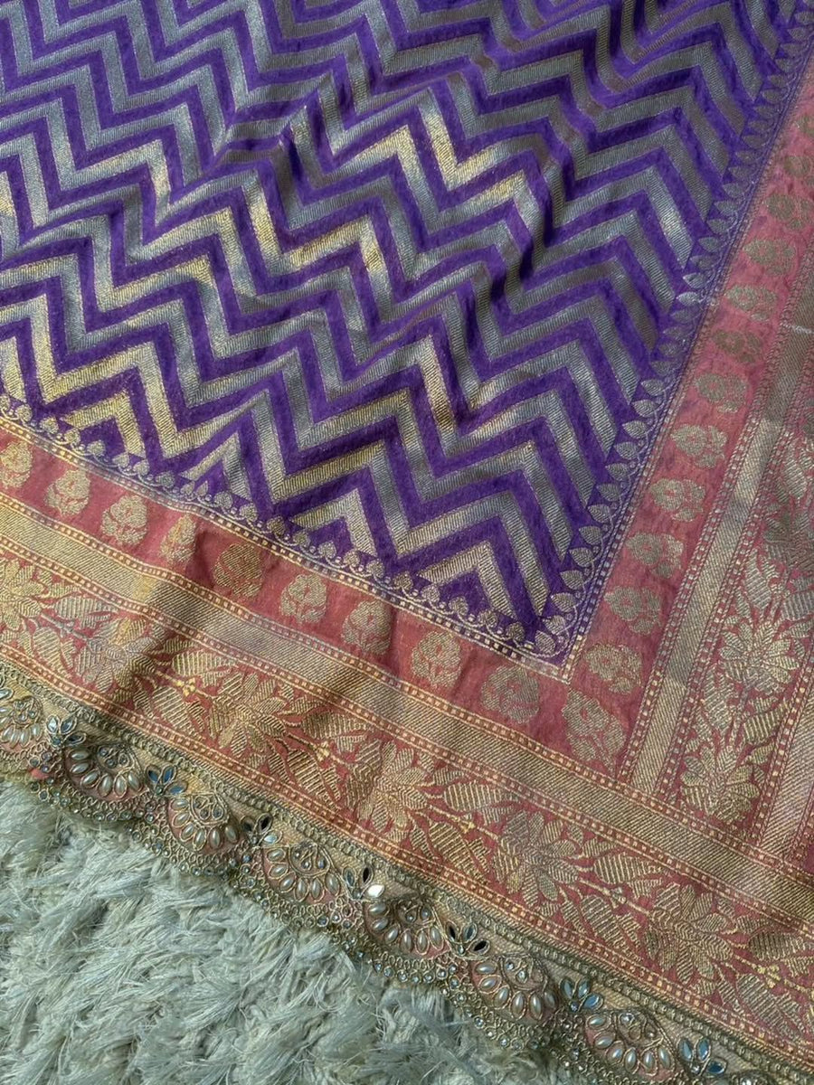 Banarasi handwoven katan georgette saree