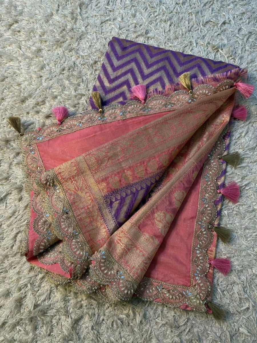 Banarasi handwoven katan georgette saree