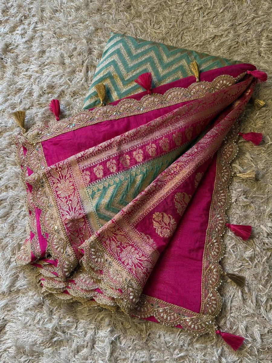 Banarasi handwoven katan georgette saree