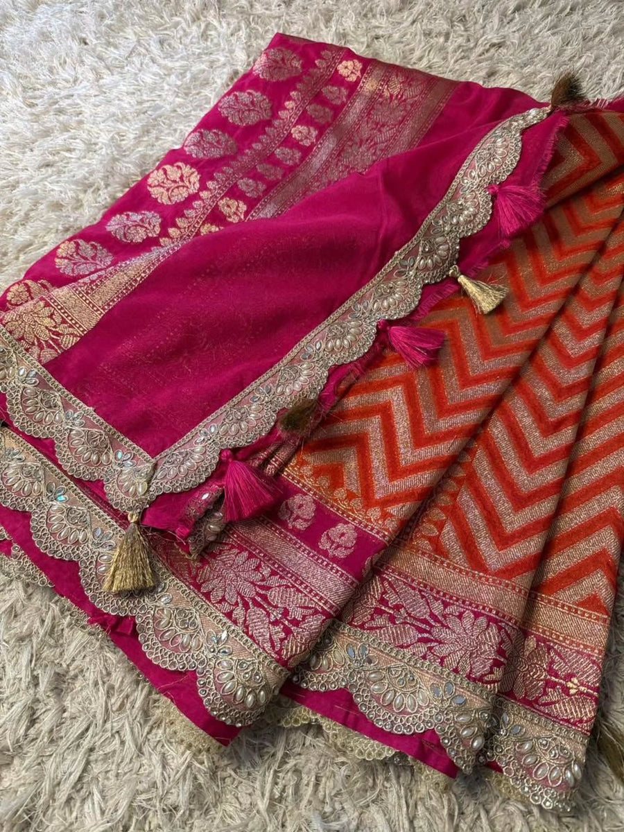 Banarasi handwoven katan georgette saree