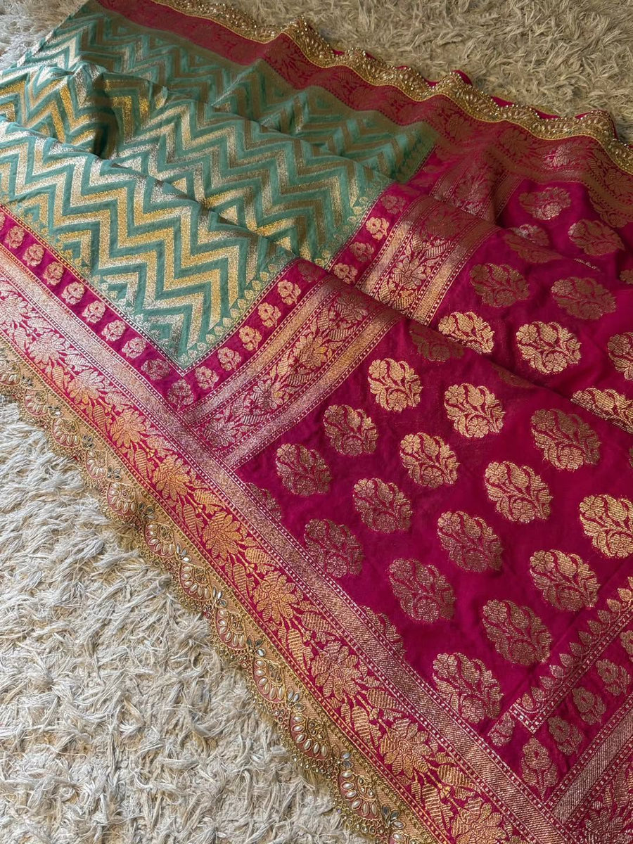 Banarasi handwoven katan georgette saree