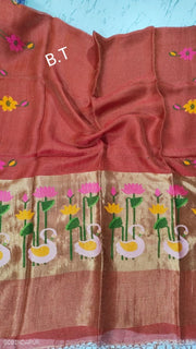 Pure tissue linen jamdani saree