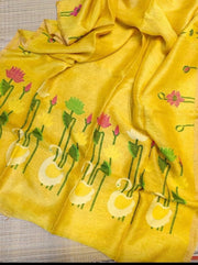 Pure tissue linen jamdani saree