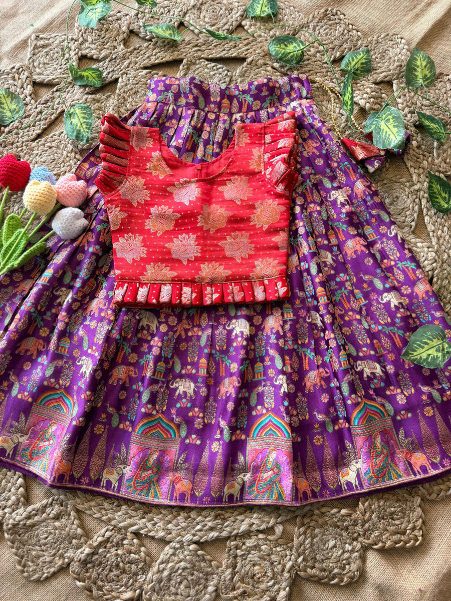 Jungle-themed lehenga set for kids