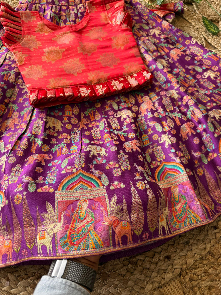 Jungle-themed lehenga set for kids
