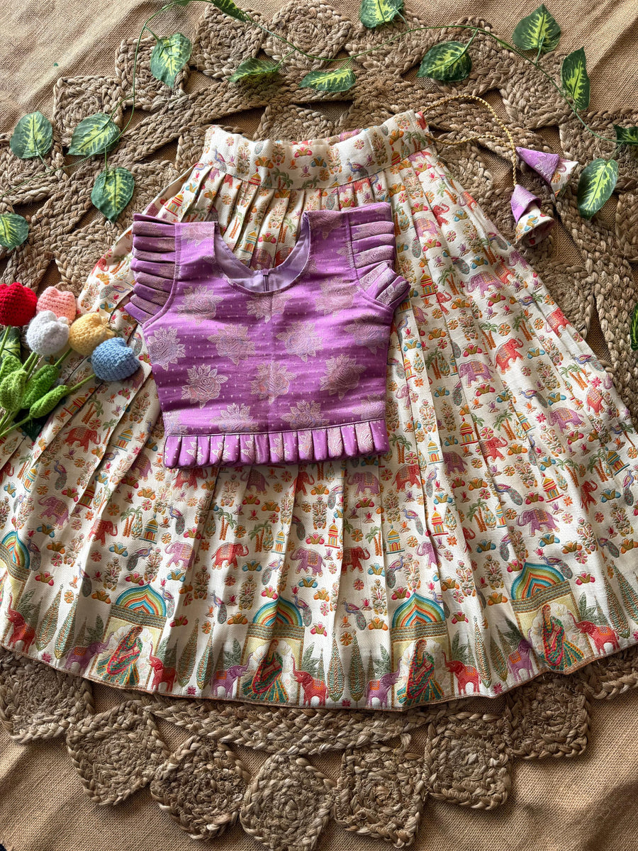 Jungle-themed lehenga set for kids