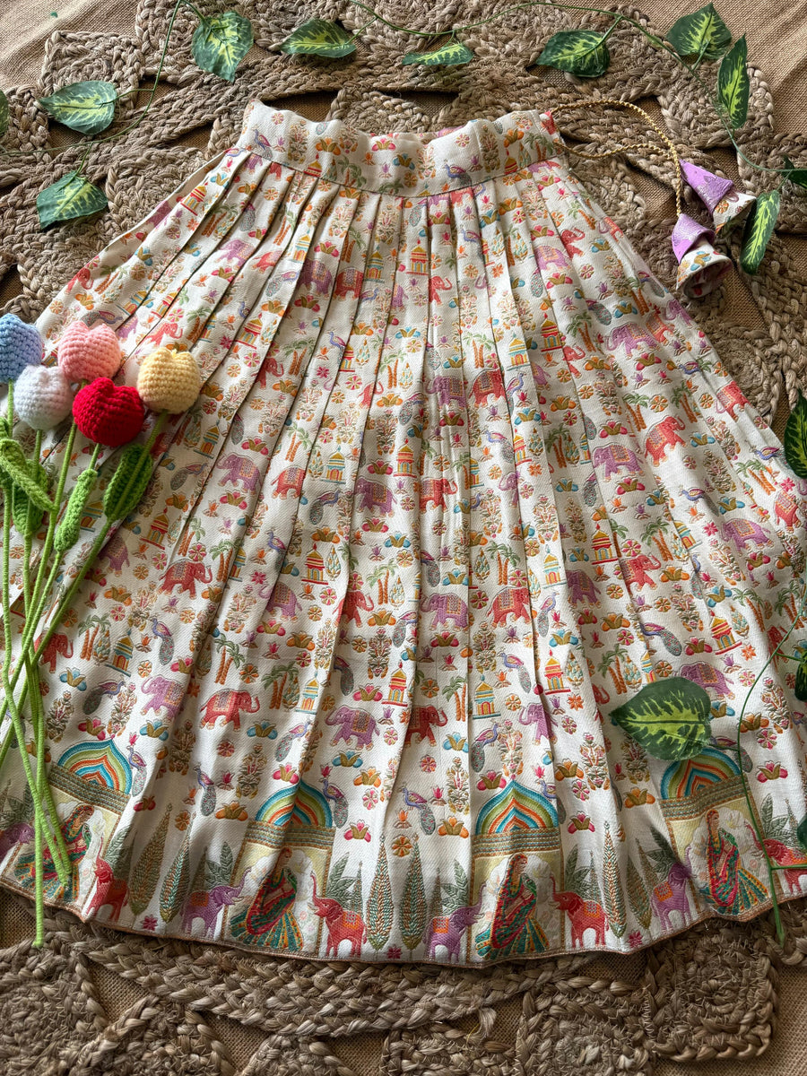 Jungle-themed lehenga set for kids