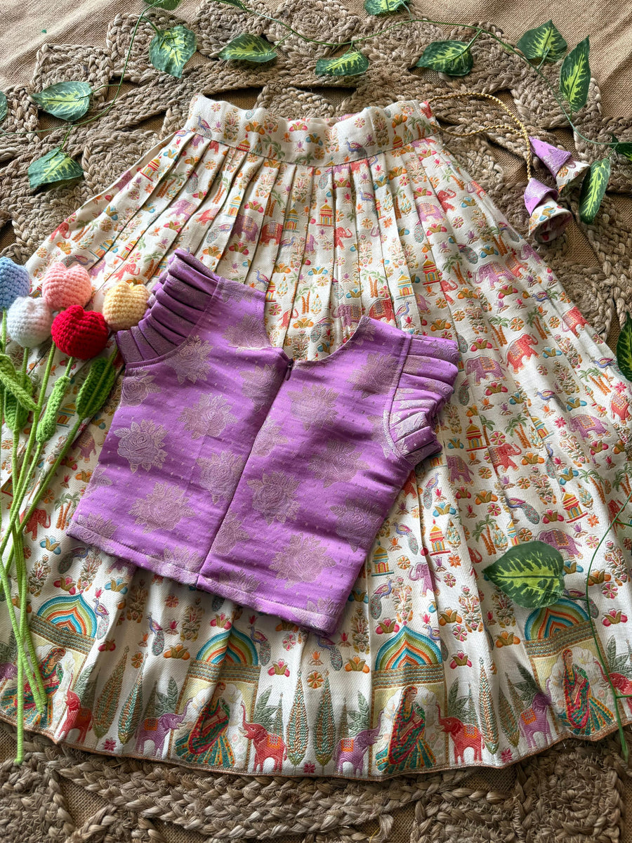 Jungle-themed lehenga set for kids