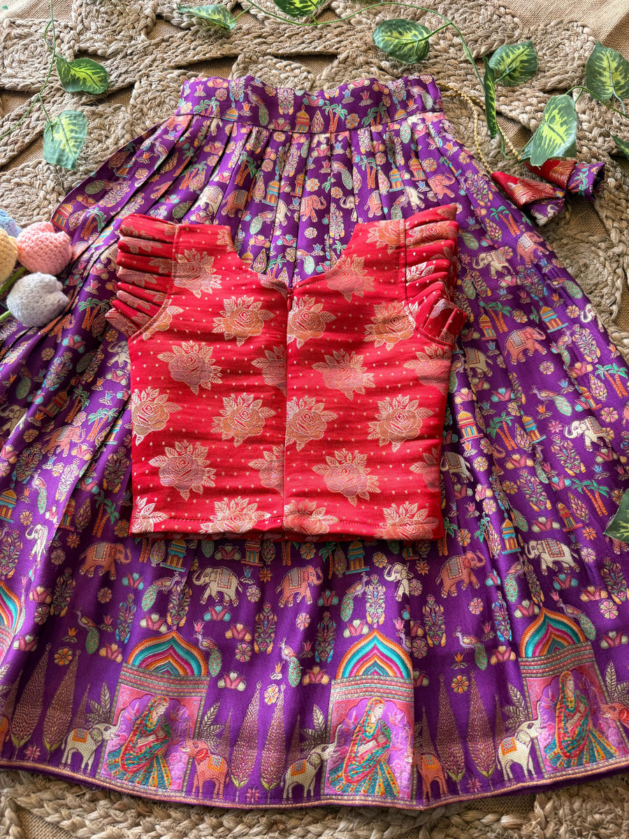 Jungle-themed lehenga set for kids