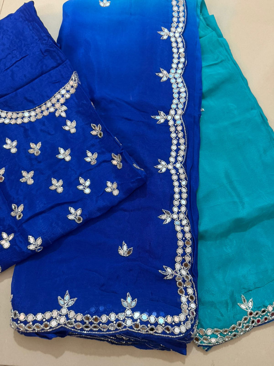 Pure chinnon saree