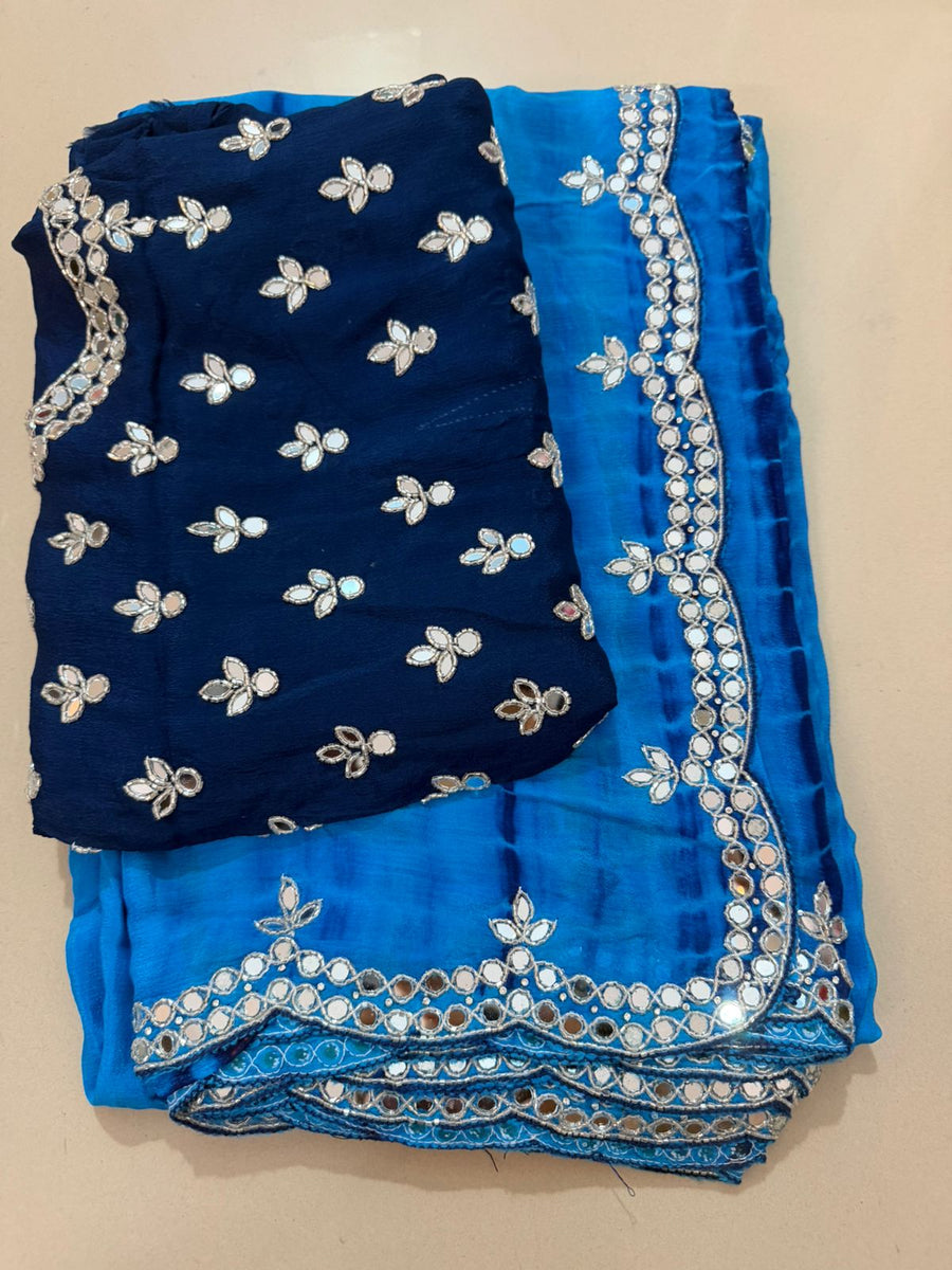 Pure chinnon saree