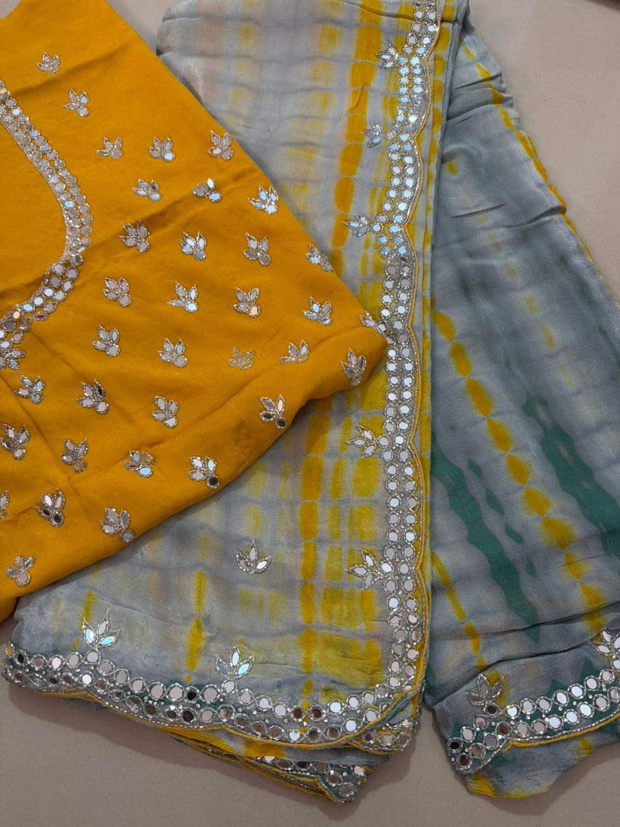Pure chinnon saree