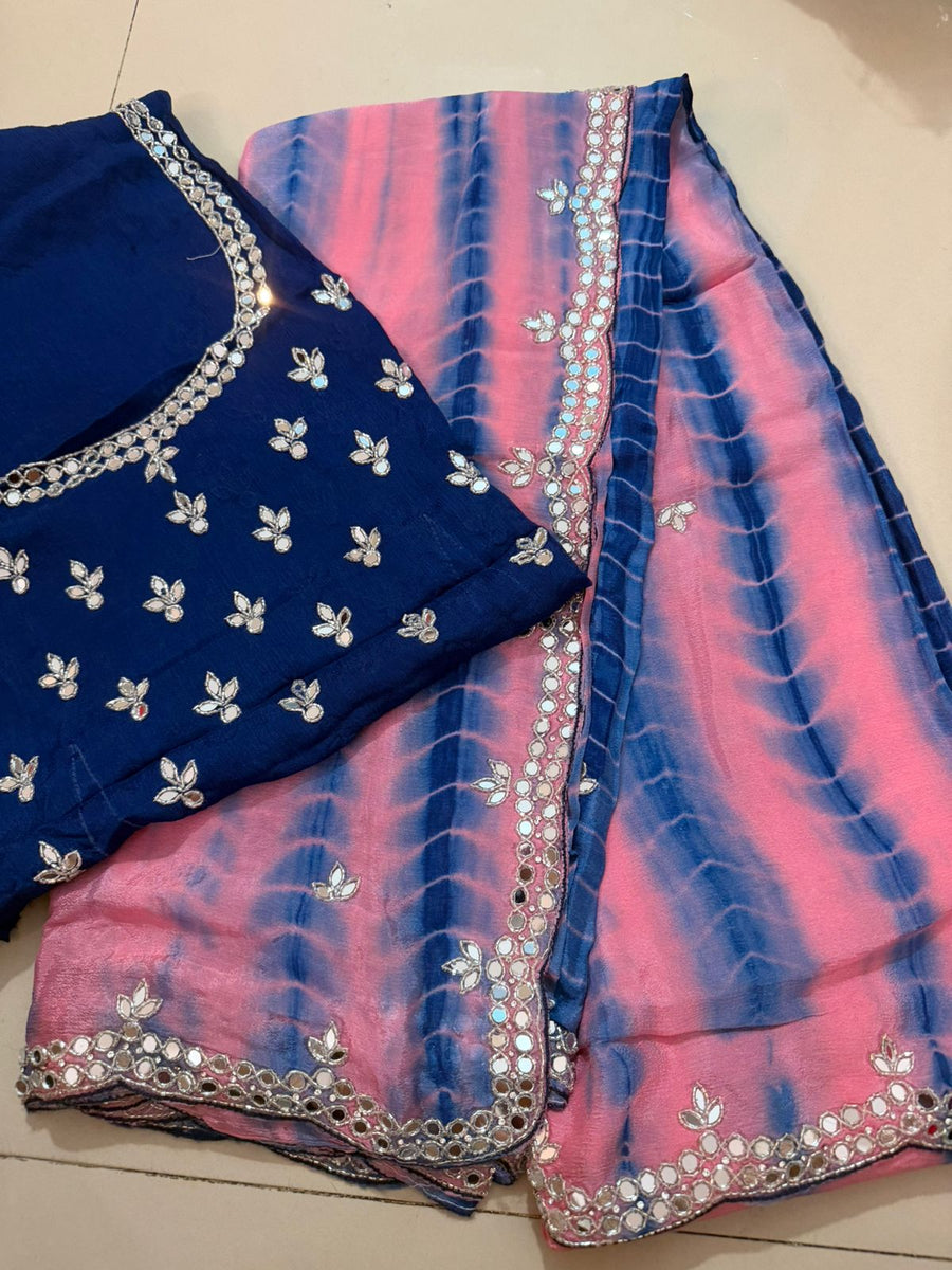 Pure chinnon saree