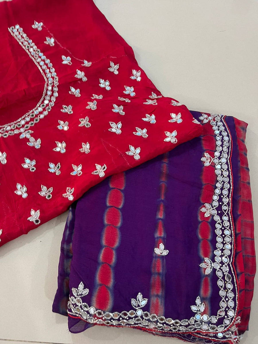 Pure chinnon saree