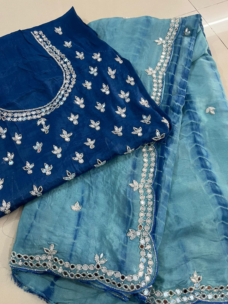 Pure chinnon saree