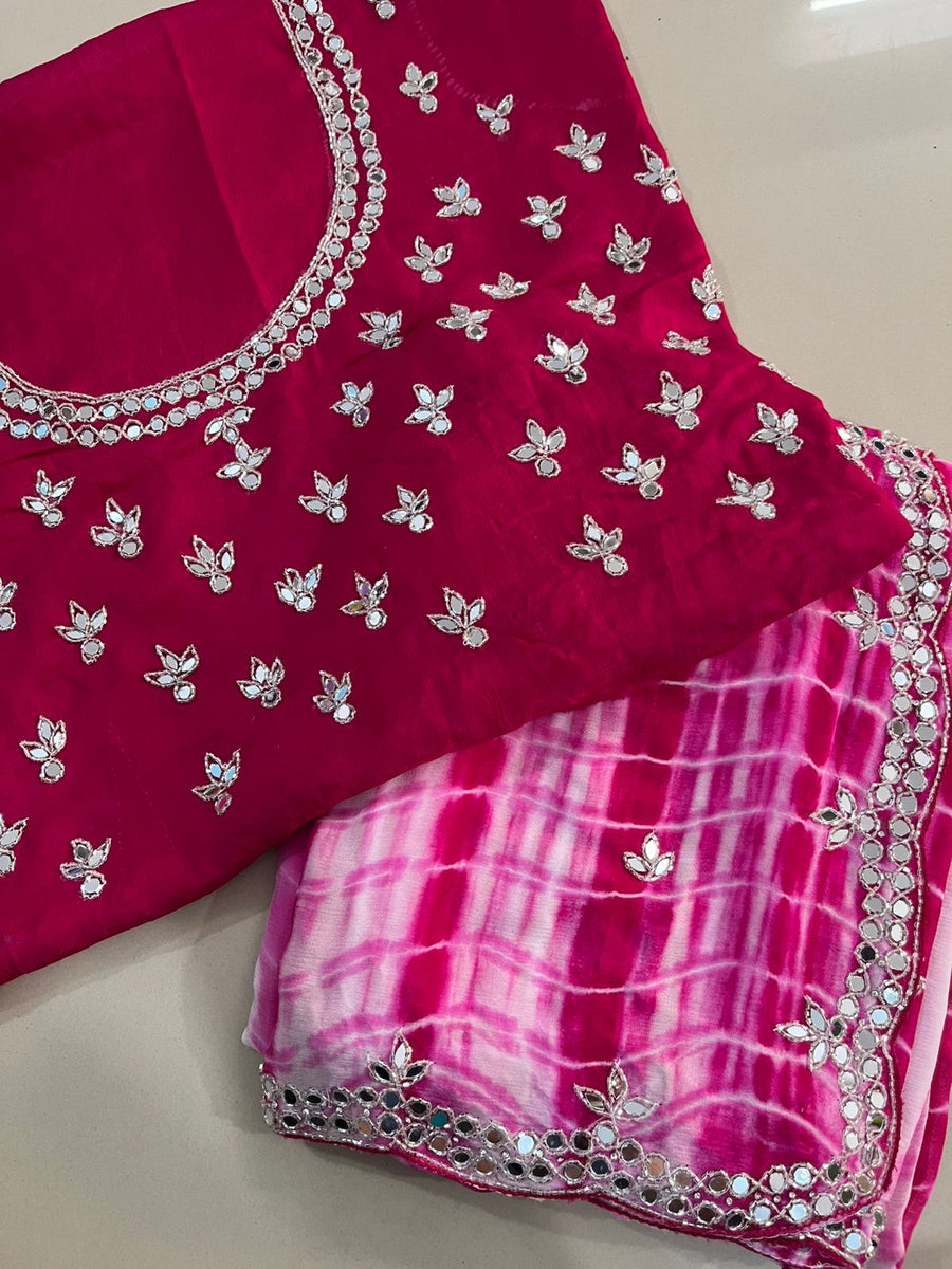 Pure chinnon saree