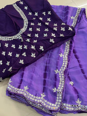 Pure chinnon saree