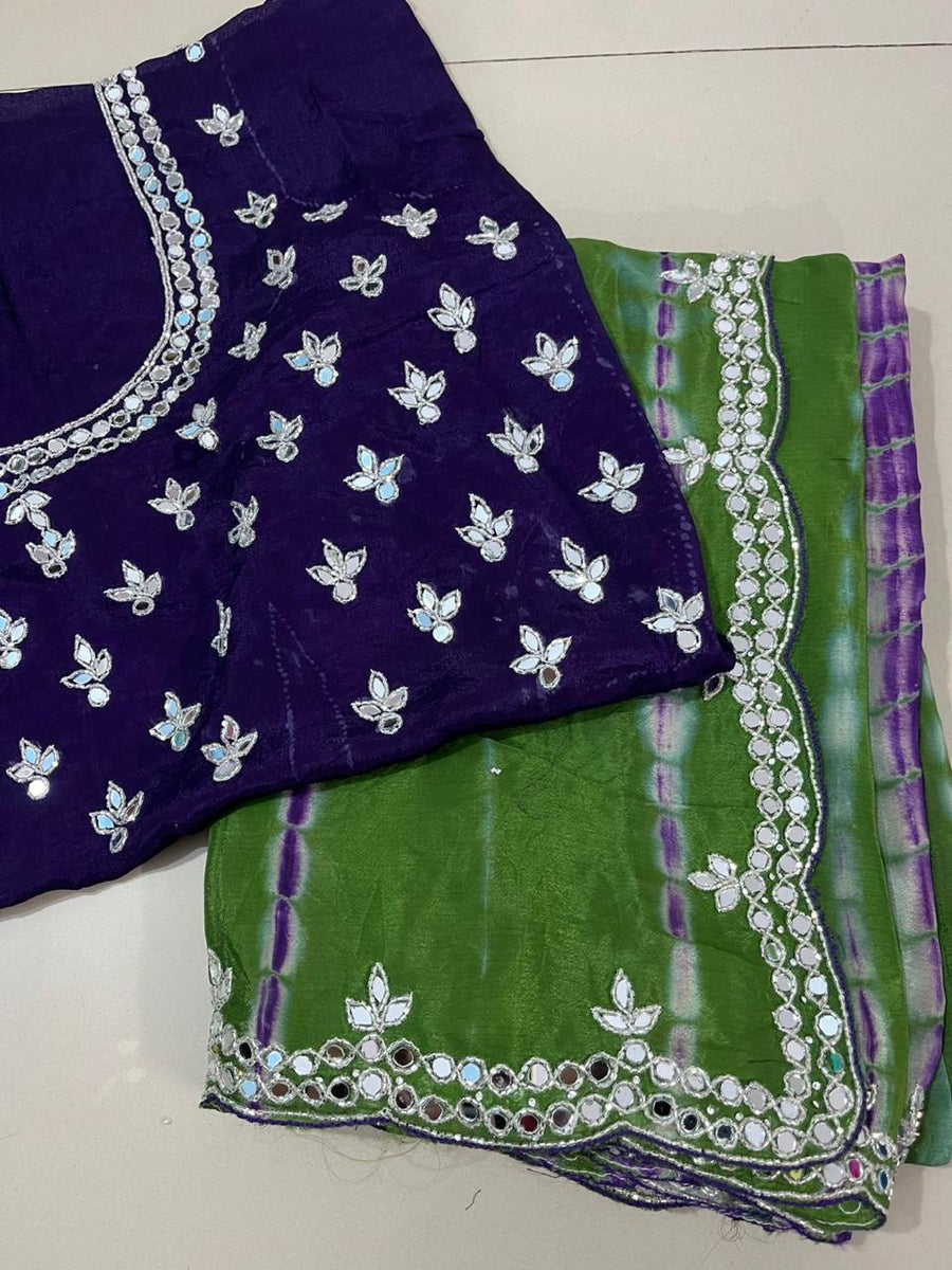 Pure chinnon saree