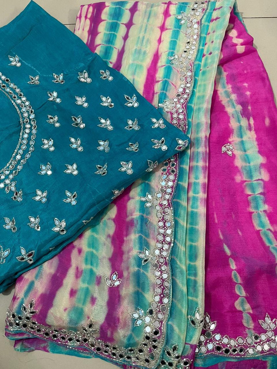 Pure chinnon saree