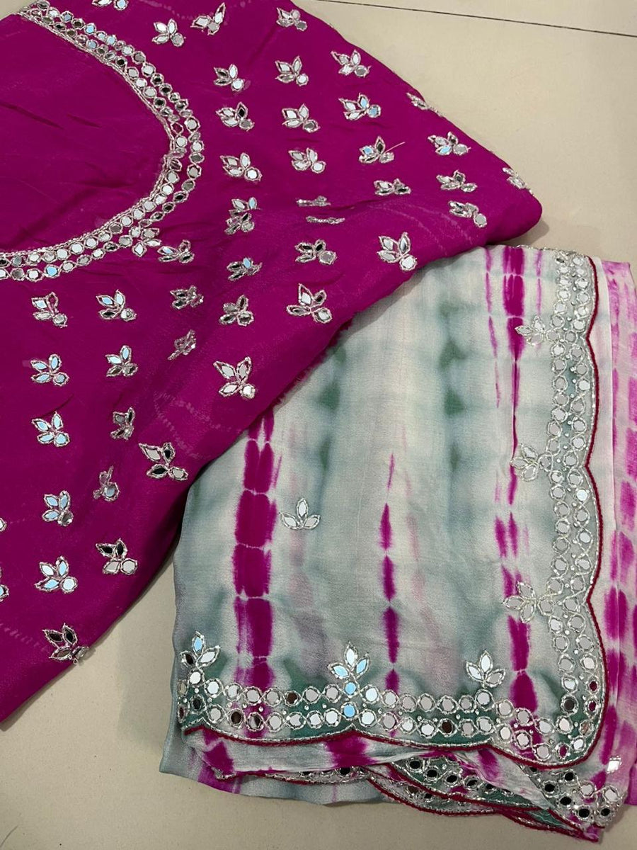 Pure chinnon saree