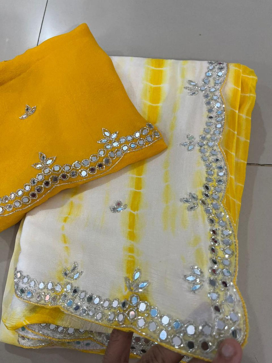 Pure chinnon saree