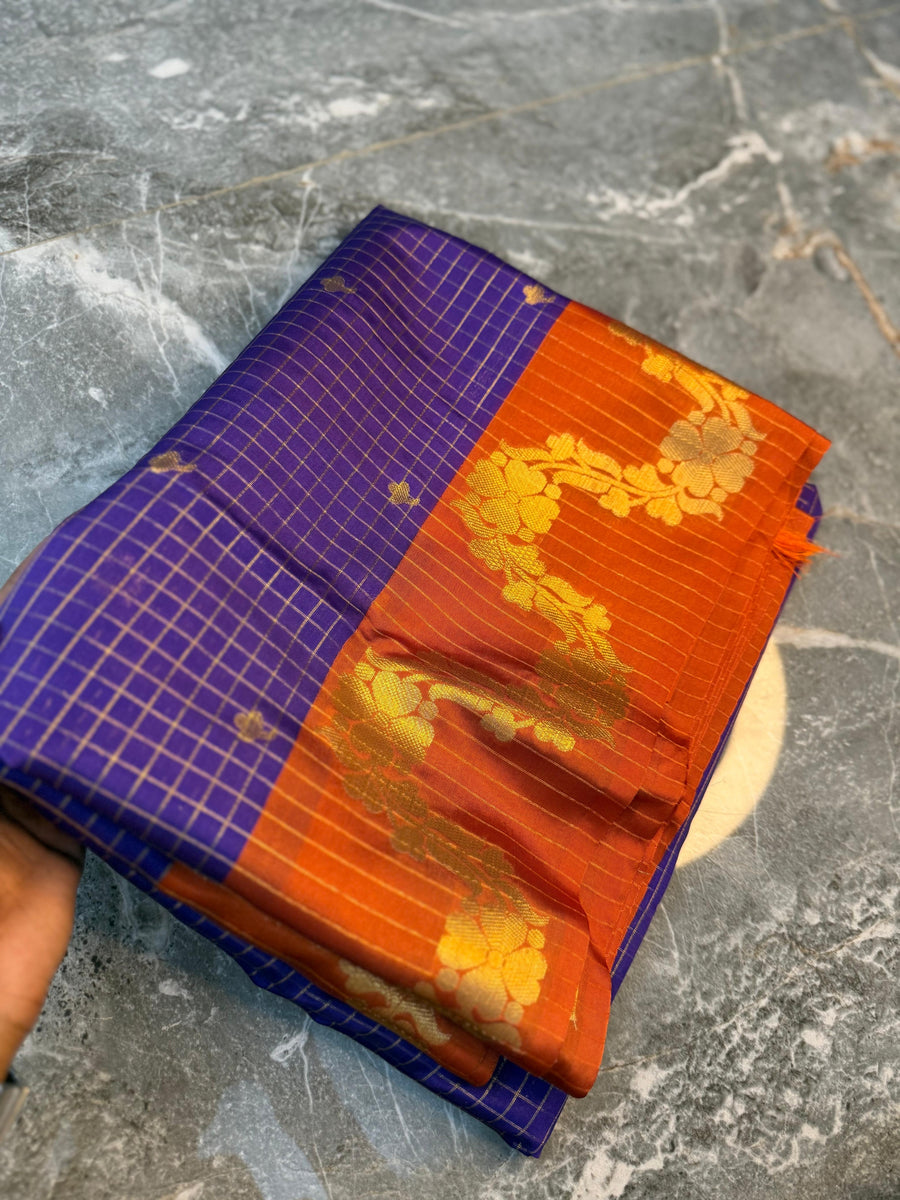 Check Buti Silk Saree