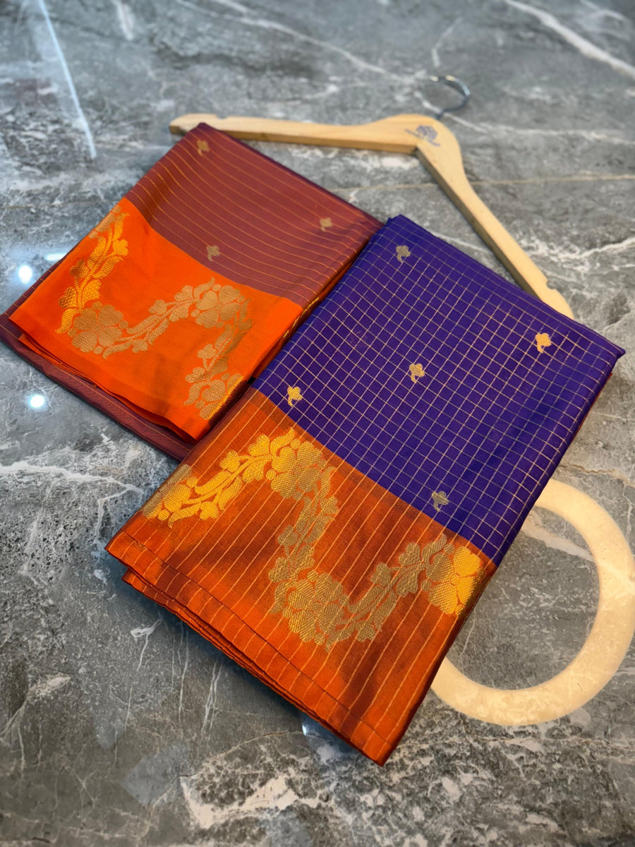 Check Buti Silk Saree